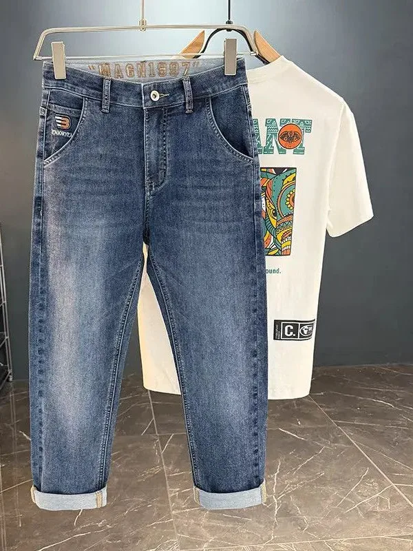 New 2026 Men's Loose Fit Casual Jeans Workwear Trousers Wear-Resistant Straight Leg Long Pants Versatile Autumn Fashion