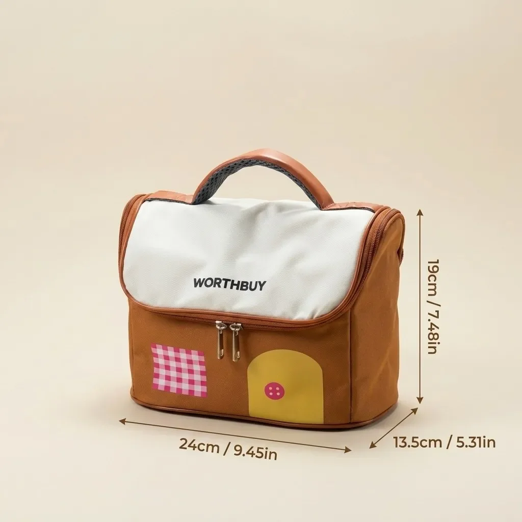 Geïsoleerde lunchtas, waterdichte Oxford koeltas met handvat, grote voedselcontainer, thermische tas voor dames, kinderen, school, werk en picknick.