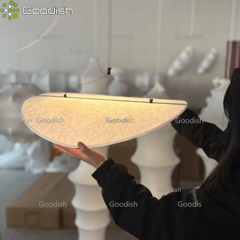 

Светильники-подвесы Wabi Sabi LED из шелка, японские тканевые лампы в форме листьев для гостиной, столовой, спальни, декоративная люстра для дома