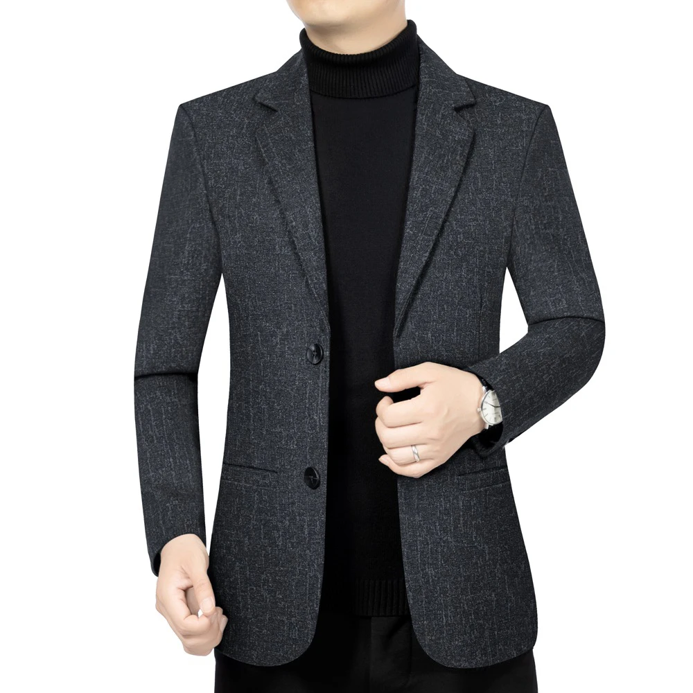 Y1018 autumn and winter new leisure middle-aged woolen groom suit slim single suit jacket men