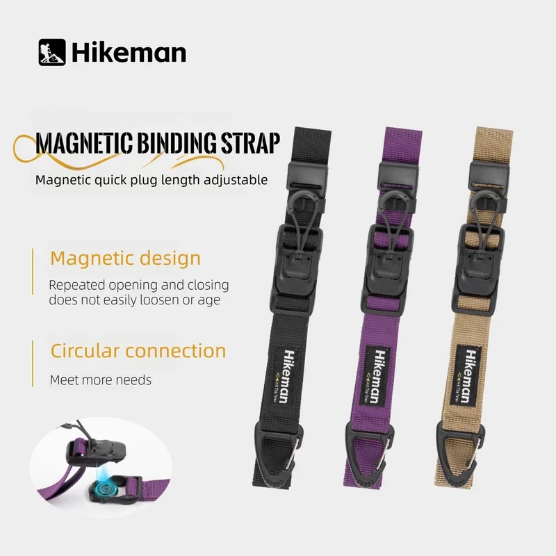 Hikeman Outdoor instant release magnetic fastening strap travel camping multifunctional binding rope luggage fixing strap heavy