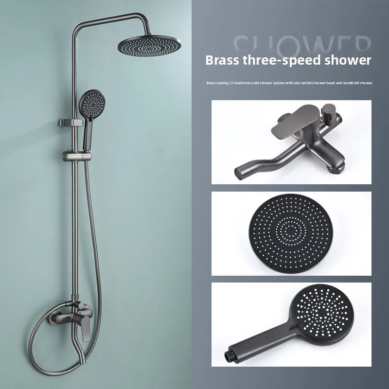 Thermostatic Shower System Full Set Concealed Installation Digital Display High Pressure Shower Head Kit Shower Head Handle Set