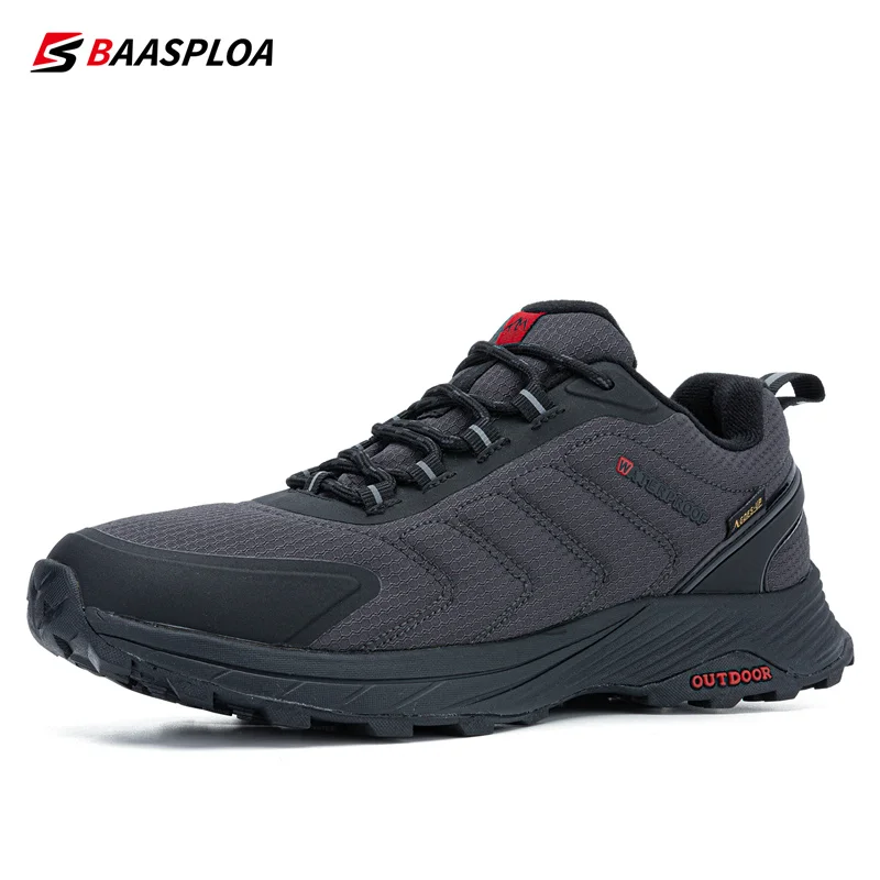 Baasploa Men Hiking Shoes Waterproof Outdoor Hunting Sneakers Climbing Non-slip Trekking Sneakers Men Sneaker Male Walking Shoes