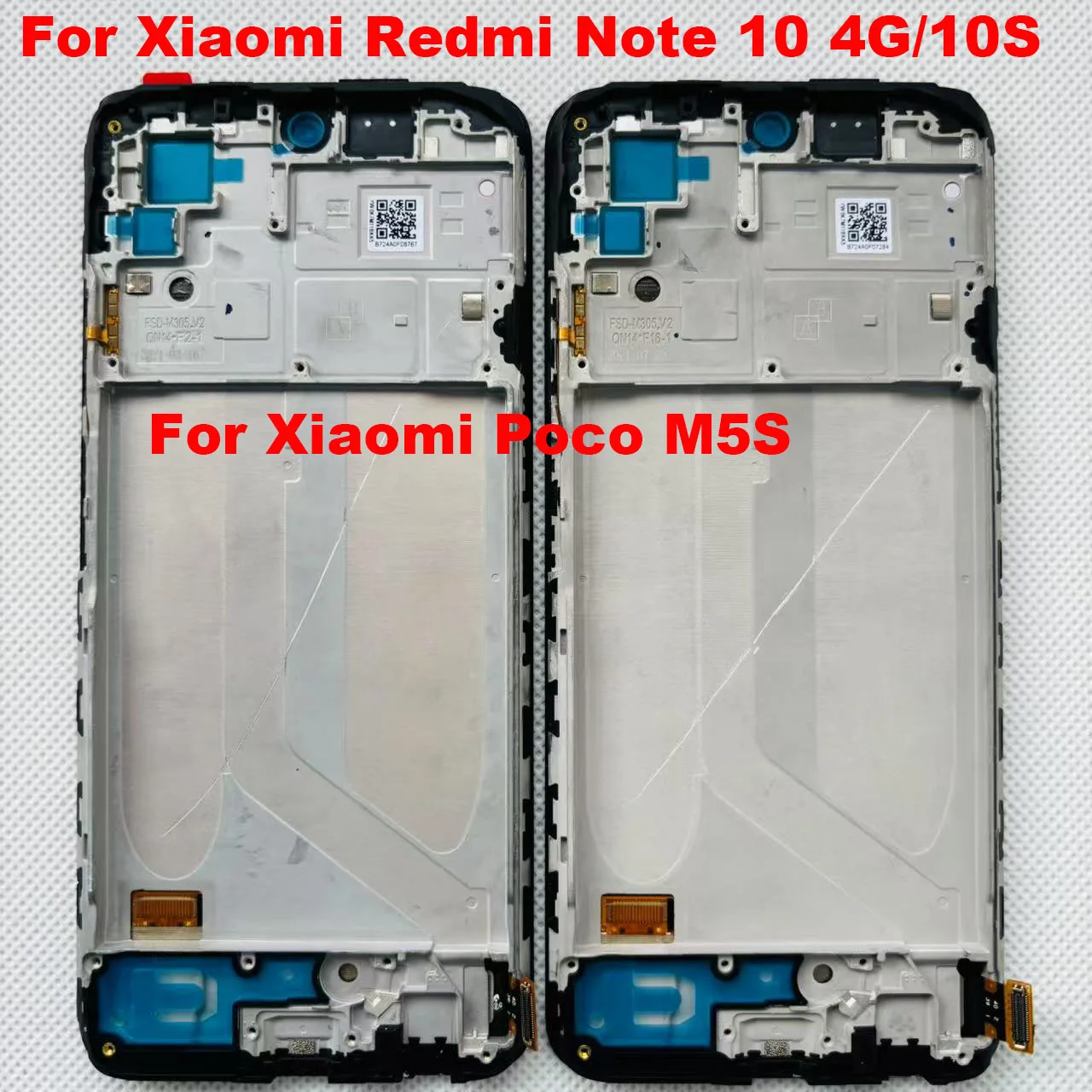 6.43''Original AMOLED For Xiaomi Redmi Note 10 4G/10S LCD Display Touch Screen Frame Digitizers Assembly M2101K7AI/AG Poco M5S