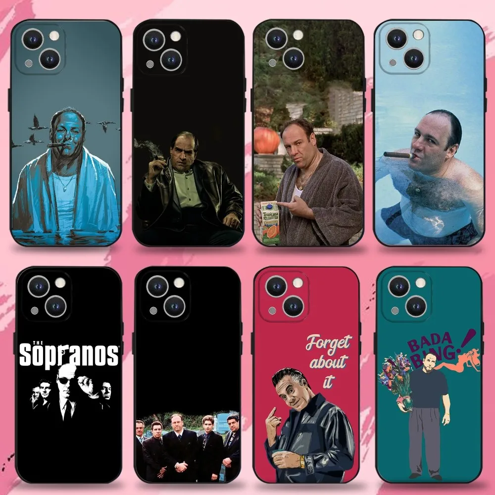 

The S-Sopranos TV Tony Soprano Phone Case For iPhone16,15,14,13,12,11 Plus,Pro Max,XS,X,XR,SE,Mini,8,7,Soft Silicone Black Cover