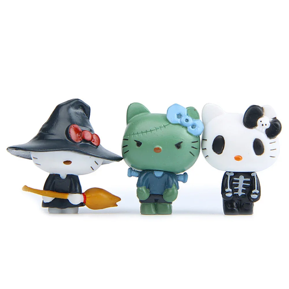 Hello Kitty Halloween Sanrio Anime Figure Dark Gloomy Festive Air Decoration Cartoon Doll Figurines Collection Cartoon Toys Gift