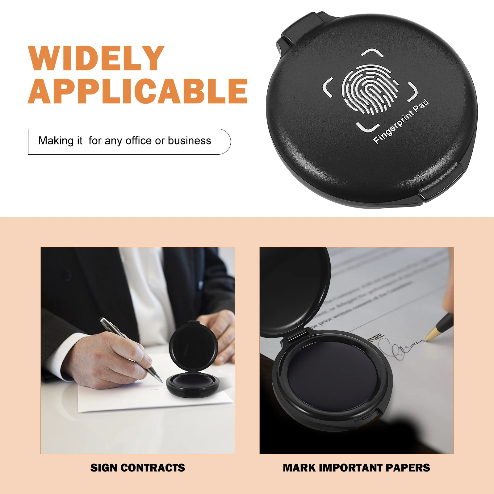 

Pocket Portable Fingerprint Ink Pad Mini Stamping Pad for Office Documents Oil Inkpad Compatible with Various Stamps