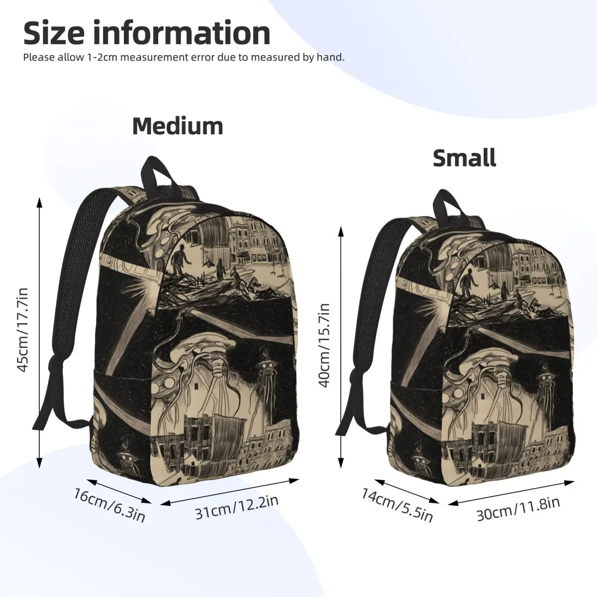 War Of The Worlds In Covington's Central Business District Backpack Daypack Large Capacity Kids BookBag School Bag Shoulder Bags