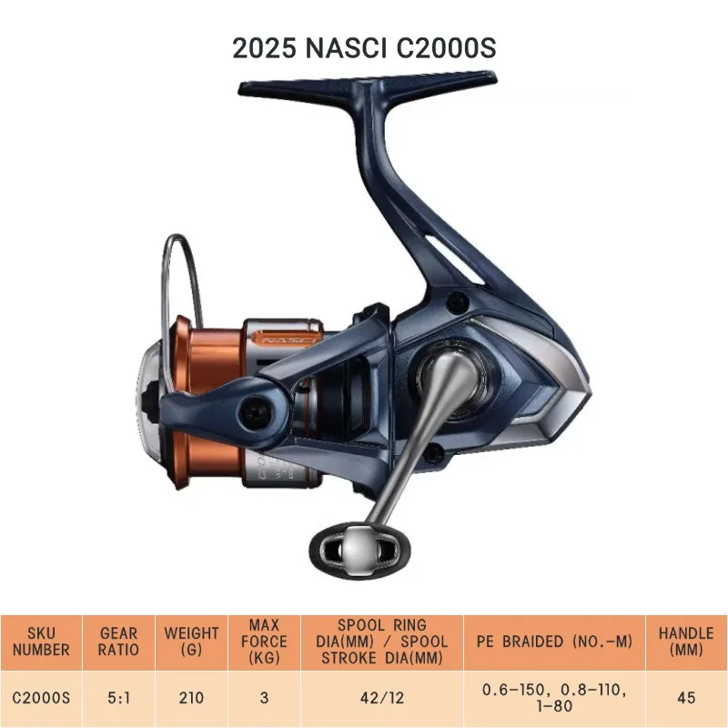 2025 Shimano NASCI FD 500 C2000 2500 2500HG 2500SHG C3000 C3000HG