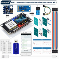 ESP32 Weather Station Weather Instrument Kit WiFi+BT Integrated 0.96'' OLED DHT-11 BMP-180 BH1750 Sensor for Arduino IoT Starter