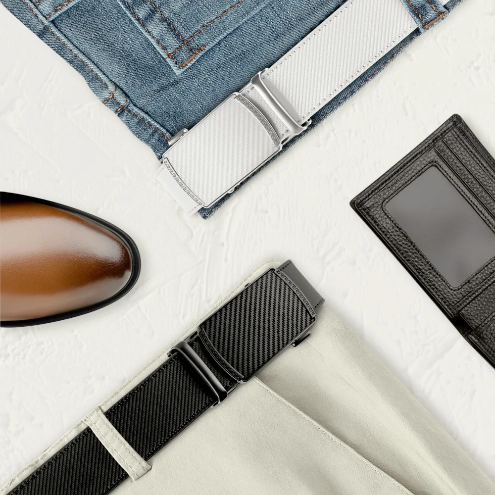 125 cm Männer Gürtel Leder Hüftgurt Männlichen Automatische Schnalle Bund Herren Hohe Qualität Gürtel Gürtel für Frauen Männer Geschenke – Detail 4