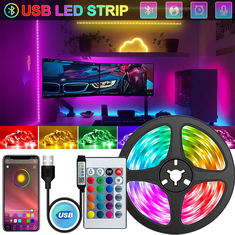 

Led Strip Lights 5050 RGB Bluetooth 1M-30M 5V USB Led Light TV BackLight Room Decoration Luces Led Tape Diode Flexible Ribbon