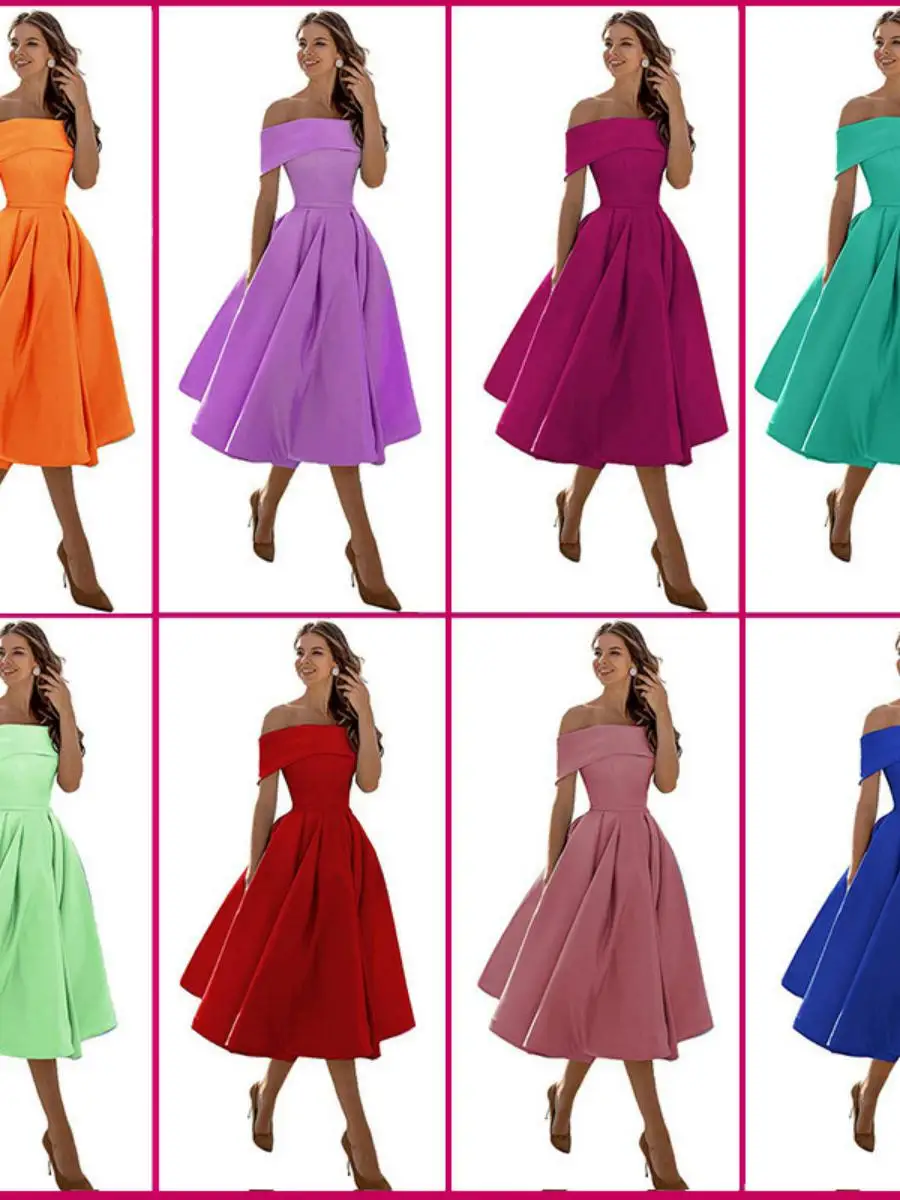 

oulder Bared ort Satin Par Dr Women's Sle New Summer Wi2025 New Arrival Wedding Dr Ele Evening Gown