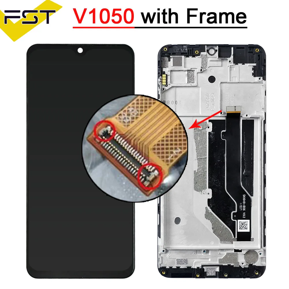 6.49 inch For ZTE Blade 20 Smart V1050 V2050 LCD Display And Touch Screen Digitizer Sensor Assembly with Frame For Blade20 Smart