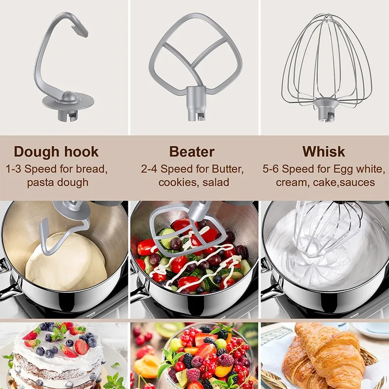 Screen Cooking Machine Home Multi-function Dough Mixing Machine Stand Mixer