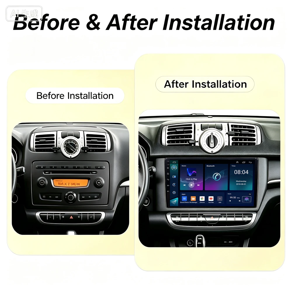 Cortex-A76 Octa-Core Android 16 For Mercedes Benz Smart Fortwo 451 2005-2015 Stereo Head Unit Multimedia Player GPS Navigation 2