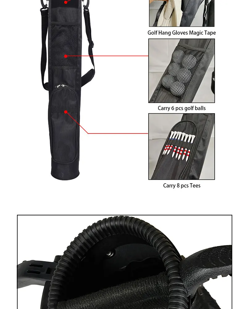 Leichte Golfschlägertasche mit Halterung, Golf Gun Rack Bags, wasserdichte Tragetasche für Golfständer – Detail 10