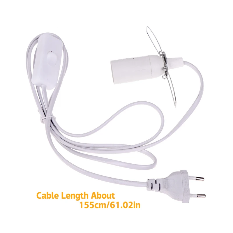 NEW SALE EU Plug E14 Hanglamp Holder Light Bulbs Socket With Switch Wire 1.55m Power Cord Cable For Pendant Fixture Hang Lamp
