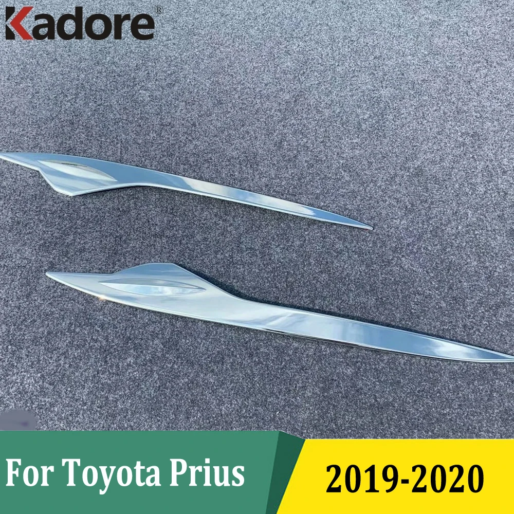 

For Toyota Prius Hatchback 2019 2020 Chrome Headlight Eyebrows Eyelid Trim Eye Lid Cover Exterior Accessories
