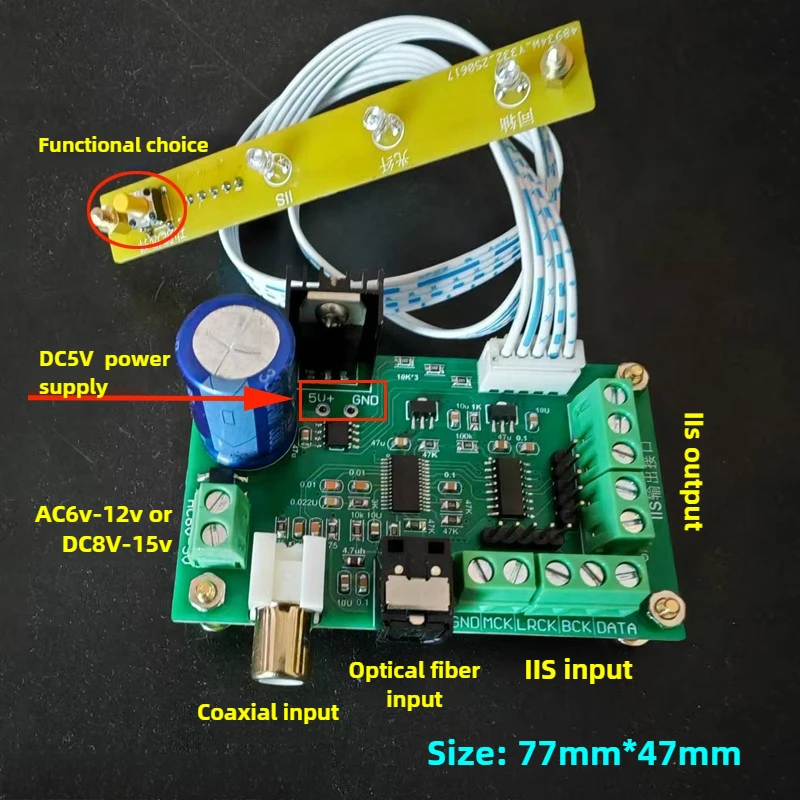 DAC Decoder Signal Expansion Board Coaxial/optical /IIS To IIS Conversion