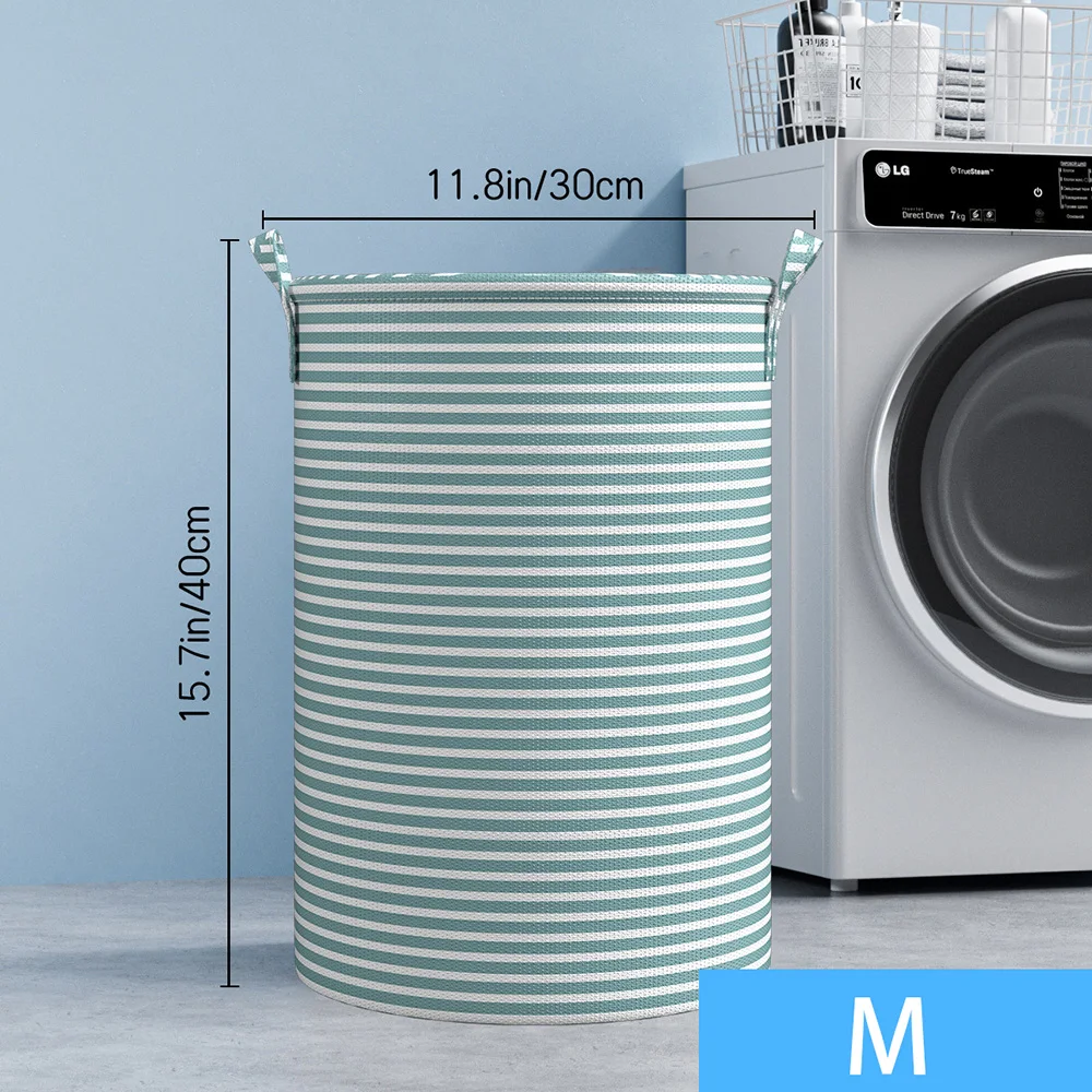 

Foldable Minimalist Striped Clothes Hamper – Multi-Use Collapsible Dirty Clothes Bin for Bathroom Bedroom Toys Home, 1 Pack