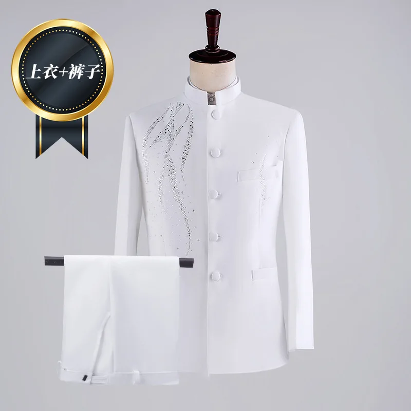 

Z562Men's Art Examination Suit Singer Chinese Style Best Man Wedding Performance Clothes