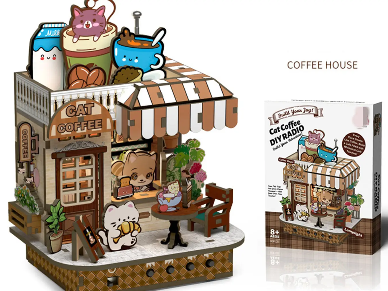 Mini Flower Shop DIY Dollhouse Kit, Wooden Street View Store Building Model, Micro Scene Handcraft Assembly Toy Home Decoration