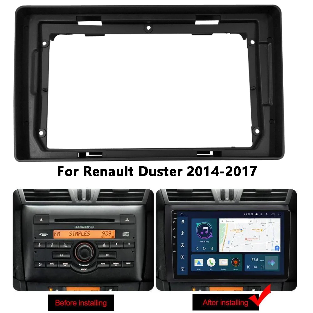 

Автомобильная рама 10 дюймов Большой экран 2Din рамка dvd панель для Renault Duster 2018 аудио приборная панель Рамка комплект