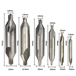 60 Degree Countersinks Angle Bit Set 2.0mm 2.5mm 3mm 4mm 5mm 6mm Metal Center Drill Bit Center Drill HSS Combined Center Drills