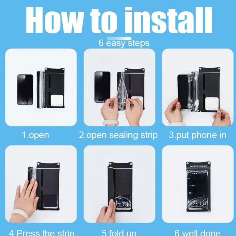 حامي تحت الماء ل الانجراف الغوص تصفح الهاتف الحقيبة حقيبة سباحة غطاء الهاتف المحمول جراب هاتف مقاوم للماء