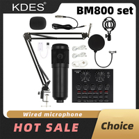 KDES BM800 Condenser Microphone Live Karaoke Song Chat Game Recording Microphone Mobile Phone Computer General Equipment