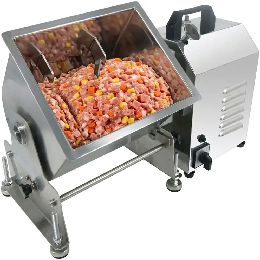 

Hakka 30lb/15L Electric Meat Mixer, Stainless Steel 20L Capacity Tilt Tank Commercial Meat Mixer with Motor for Sausage Restaura