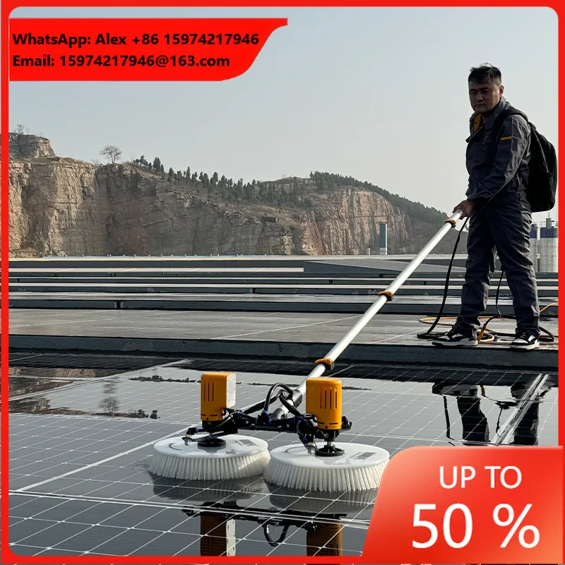 X43 XYT Electric Cleaning Brush Double Heads Brushes Telescopic Pole Water Cleaning Soft Brush For Solar Panels Cleaning