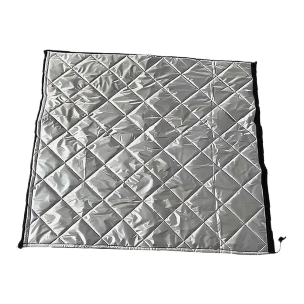 Tree Trunk Protection Blanket Quilted Winter Cover with Drawstring for Cold Climate Use 100x100cm Silver Cotton Material
