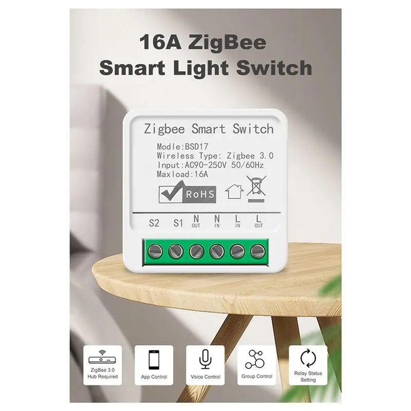 【قيمة المال】4X Tuya Tuya 16A مفتاح ذكي زيجبي كاسيت تبديل التطبيق الهاتف المحمول توقيت الصوت عن بعد اليكسا #5