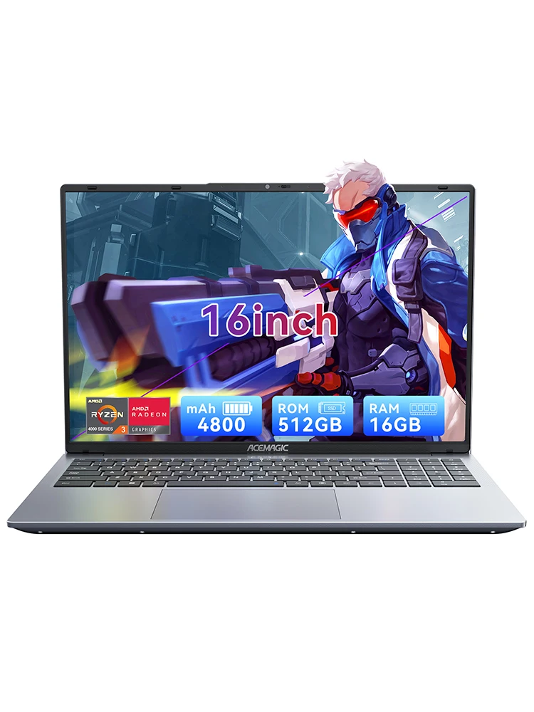 ACEMAGIC LX16Pro Laptop Computer AMD Ryzen 3 4300U Windows Laptop 16-inch IPS 16GB DDR4 512GB SSD Numeriek toetsenbord - afbeelding 2