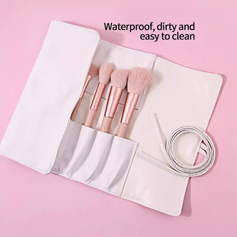1 قطعة 12 حفرة ماكياج فرش حقيبة بولي Leather الجلود البيج الأسود المحمولة يشكلون فرشاة حقيبة للتخزين أدوات أضعاف المتداول أكياس #4