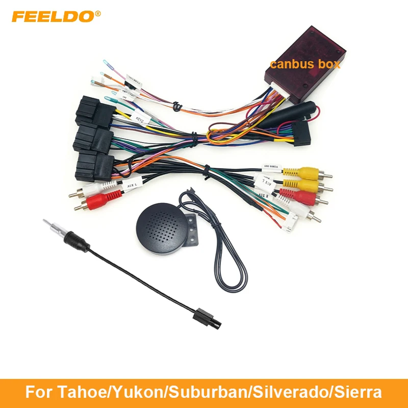 FEELDO Car 16pin Android Audio Wiring Harness For Chevrolet Silverado/Sierra /Traverse(11~17) Aftermarket