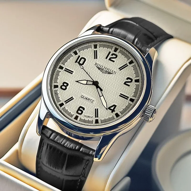 Top Brand Man Wristwatch Luxury Business Waterproof Men Watch For Men Quartz Clock Leather Men's Watches reloj+Box Men's Gift