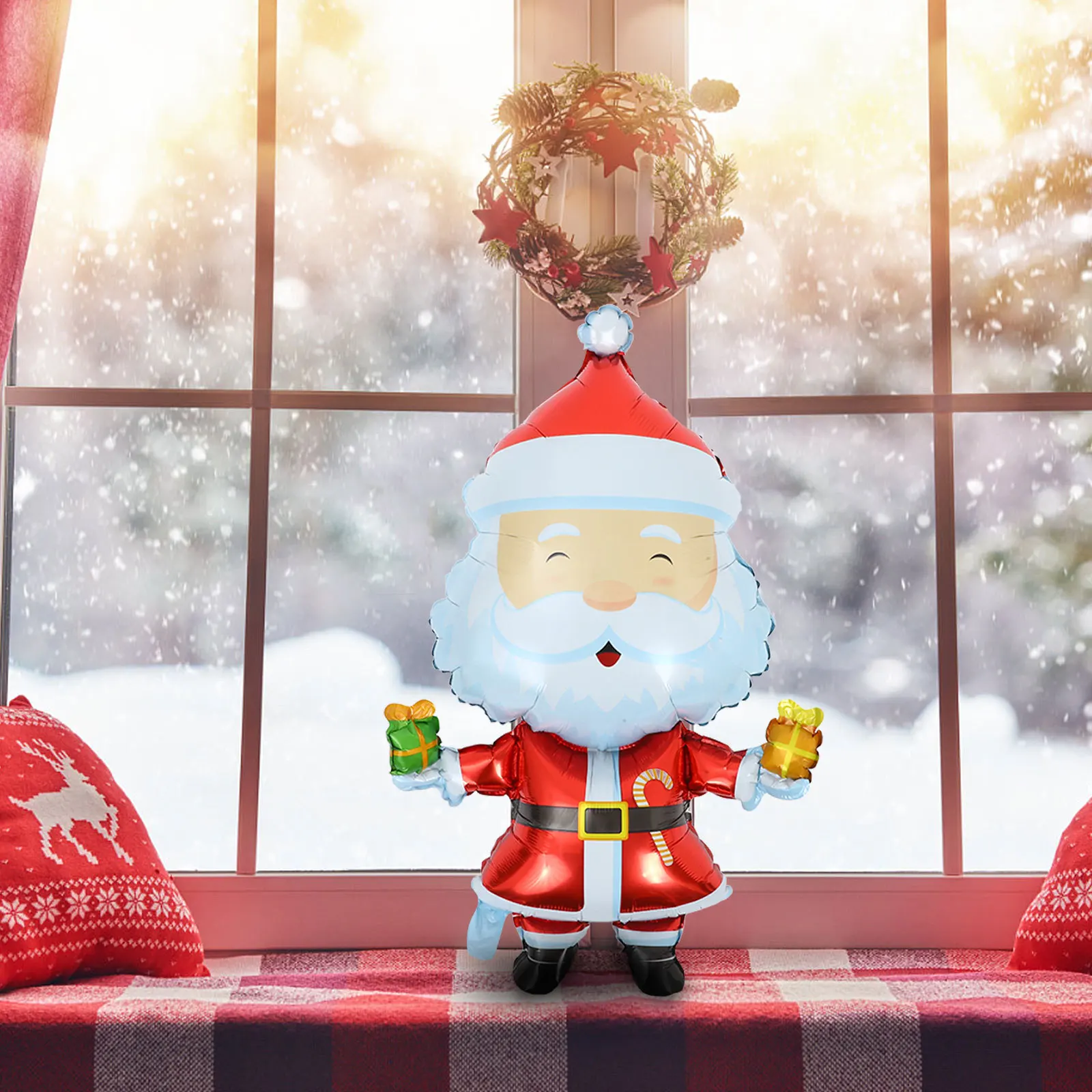 

5Pcs Santa Claus Foil Balloon Christmas Decoration Set Holiday Party Balloons for Xmas Decorations Home Gathering Event Unique