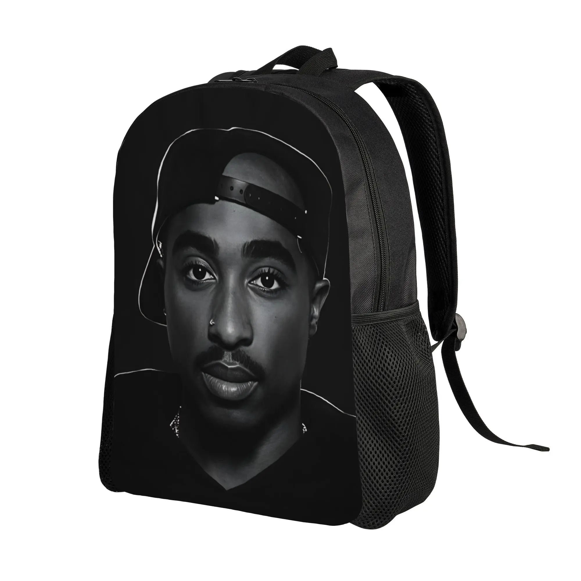 Rapper Tupacs Backpack  Travel Backpacks Girl Design Pattern High School Bags Casual Rucksack