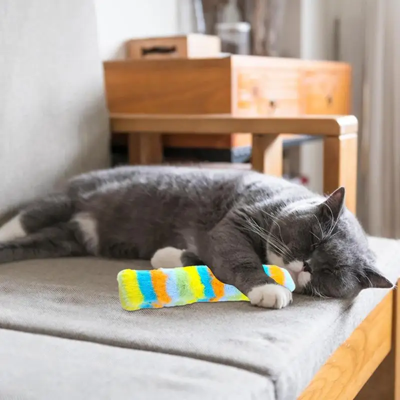 Almohada de felpa para gatos pequeños, medianos y grandes, cojín colorido para dormir