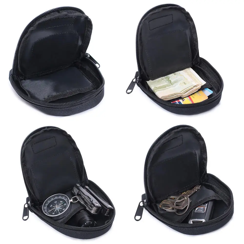 For Man Tactical Edc Pouch Key Wallet Card Holder Coin Purses Pouch Bag Keychain Zipper Pocket Outdoor Men Bag Coin Money Bags