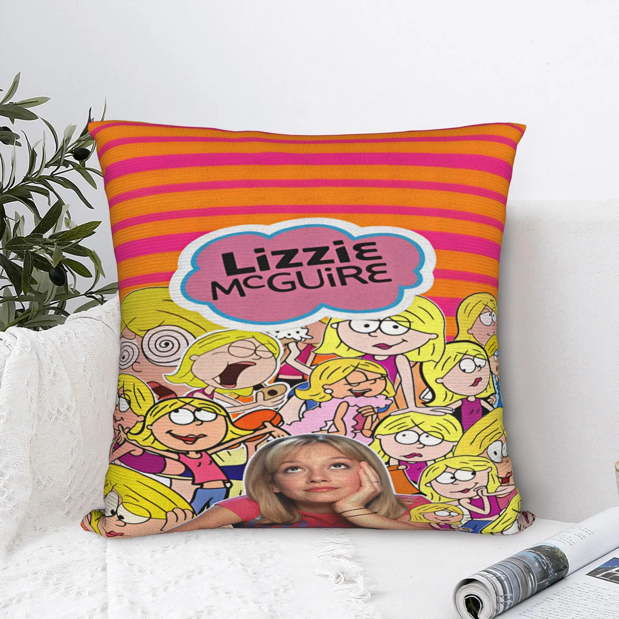 Lizzies Cartoon McGuires Pillow Cover  Custom Cushion Cover Cute Funny Pillow Case For Sofa Home Decoration