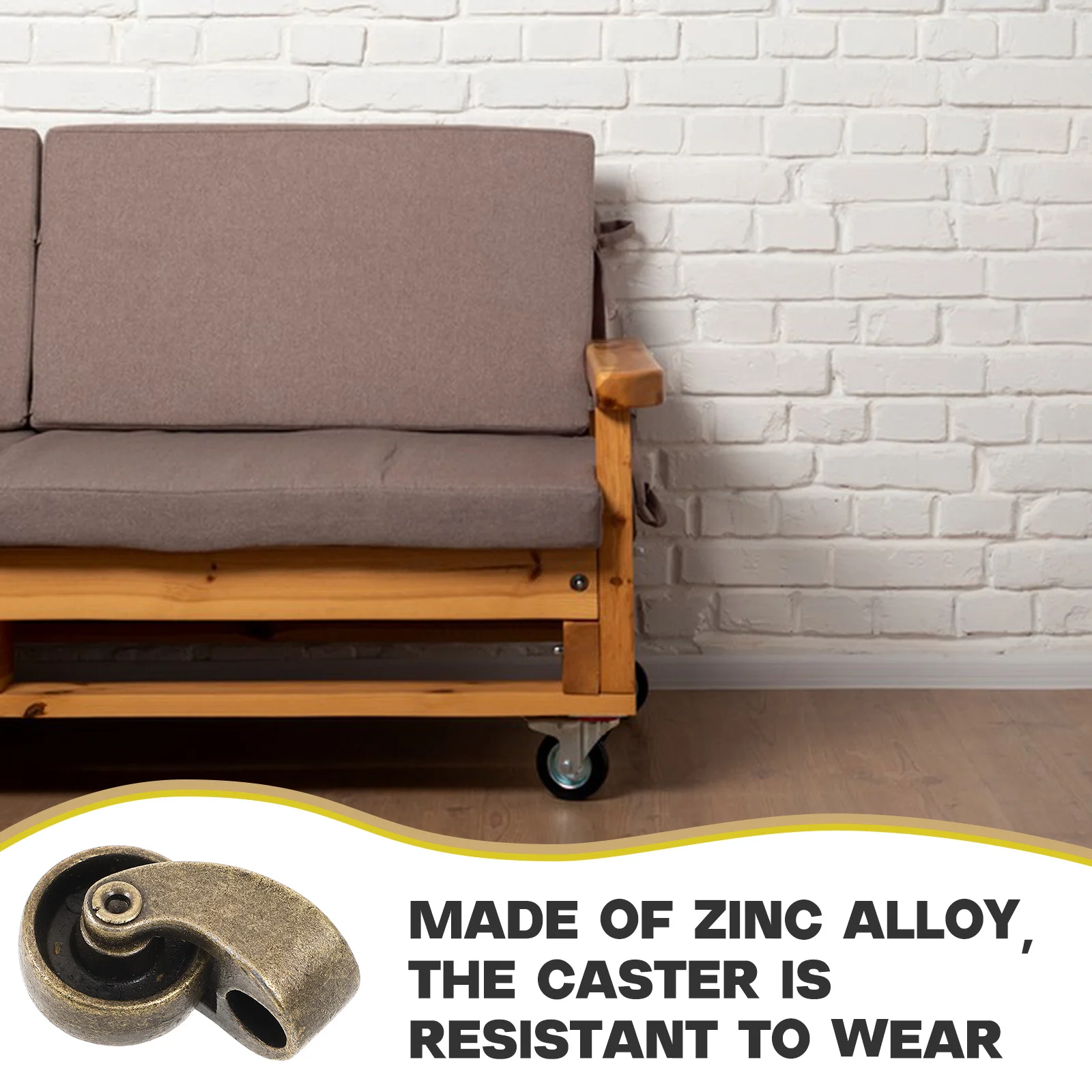 

532 Copper Zinc Alloy Swivel Casters Furniture Couch Replacement Wheel Mini Caster Durable Wear Resistant Smooth Rolling