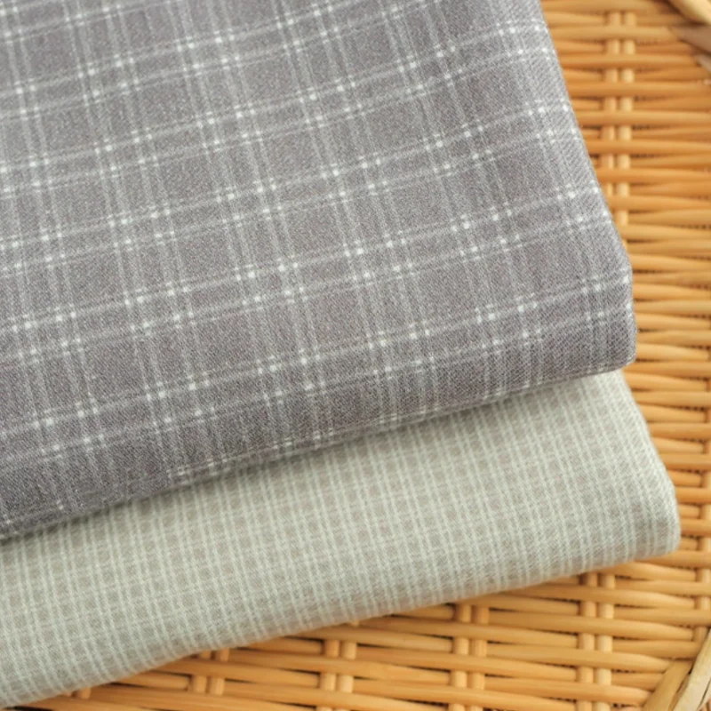 

Cotton Twill Fabric Checkered Spring Autumn Winter Dress Coat Shirt Duvet Cover Bag Fabric