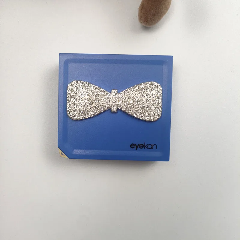 Portable Inlaid Rhinestone Contact Lens Case Mini Travel Storage Box for Eyewear Lens Storage Box Mini Contact