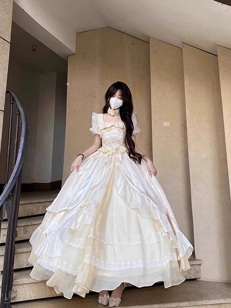 Generate Color Adult Wedding Dress Lolita Gorgeous Escape Puffy Trailing