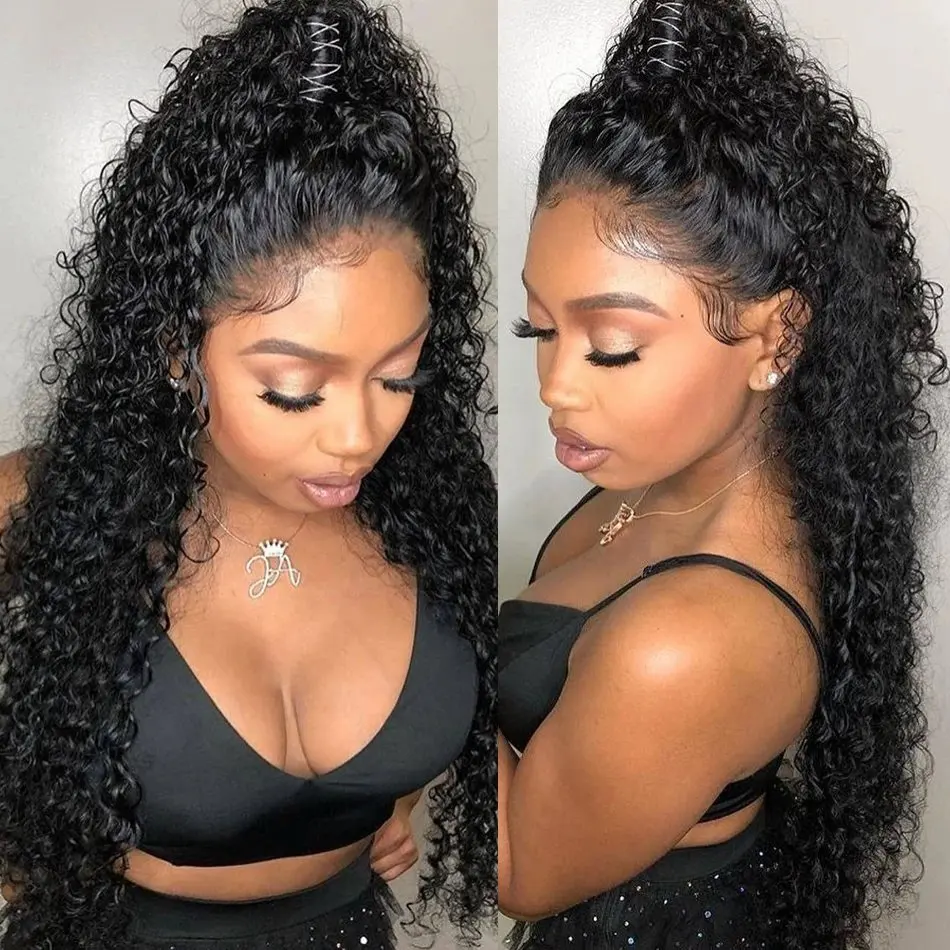 Rosabeauty 180 250 Density Deep Wave 5X5 Preplucked Glueless 13x4 HD Lace Front Human Hair Wigs Ready To Go Curly Wig 40 Inches