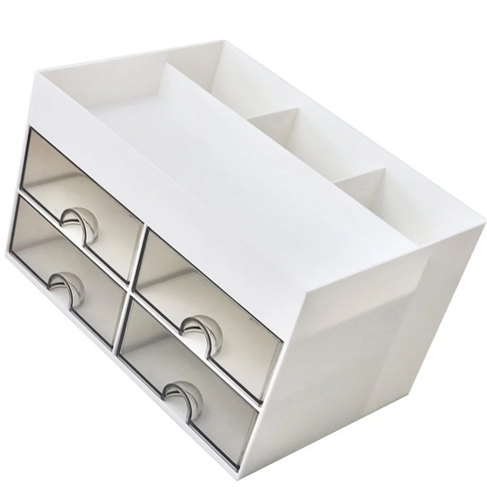 

Desk Organizer With Drawers Multi-Layer Plastic Stationery Storage Box For Office Home Vanity Tabletop Organizer